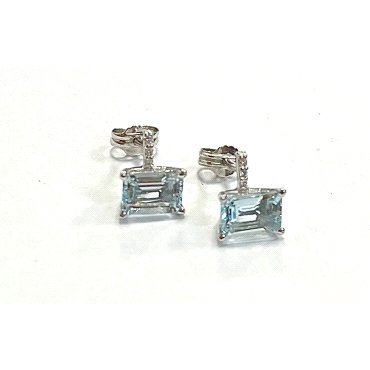 PENDIENTES ORO BLANCO BRILLANTES                                      