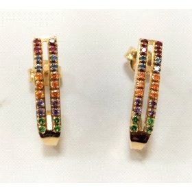 PENDIENTES ORO AMARILLO PIEDRA                                        