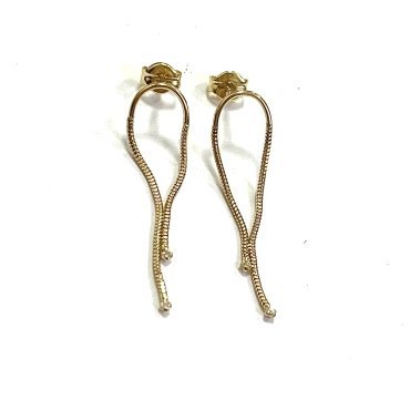 PENDIENTES O.A  DE CADENA CON PIEDRA 15MM                             