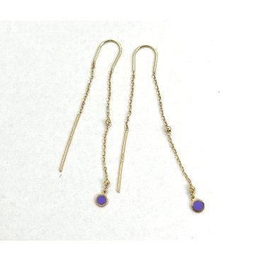 PENDIENTES O.A  LARGO  ESMALTE  MORAO                                 