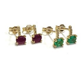 PENDIENTES ORO AMARILLO BRILLANTES                                    