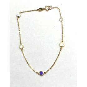 PULSERA SRA. ORO AMARILLO PIEDRA REDONDO                              