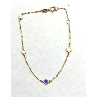 PULSERA SRA. ORO AMARILLO PIEDRA REDONDO                              