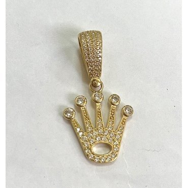 COLGANTE ORO AMARILLO PIEDRA CORONA                                   