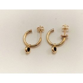PENDIENTES MEDIO  ARO ORO AMARILLO PIEDRA                             
