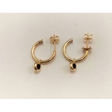 PENDIENTES MEDIO  ARO ORO AMARILLO PIEDRA                             