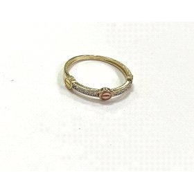 SORTIJA ORO TRICOLOR  CON CZ                                          