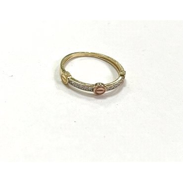 SORTIJA ORO TRICOLOR  CON CZ                                          