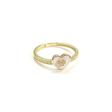 SORTIJA O.A  CORAZON ESMALTE PIEDRAS                                  