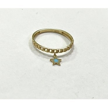SORTIJA O.A CON ESTRELLA ESMALTE  AZUL                                