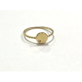 SORTIJA ORO AMARILLO  CABEZA REDONDA  CZ                              