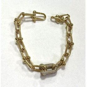 PULSERA SRA. ORO BICOLOR ITALIANO PIEDRA                              