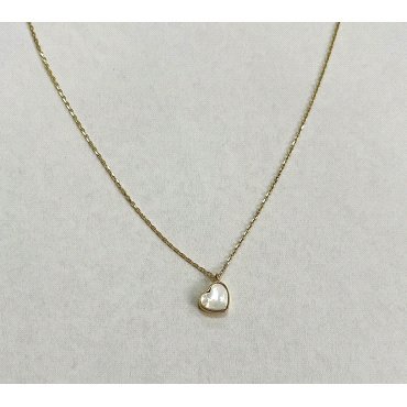 GARGANTILLA ORO AMARILLO PIEDRA CORAZON                               