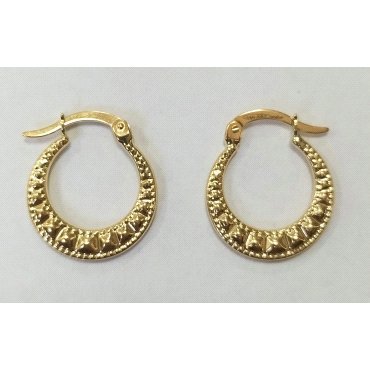 PENDIENTES ARO ORO AMARILLO GRABADA                                   