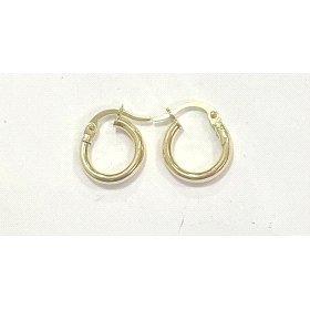 PENDIENTES ARO ORO AMARILLO TUBO  8X2MM                               