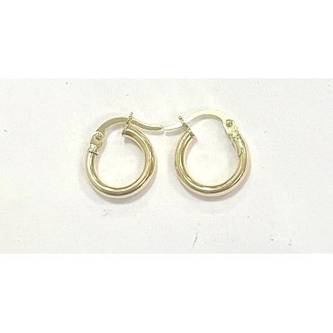 PENDIENTES ARO ORO AMARILLO TUBO  8X2MM                               