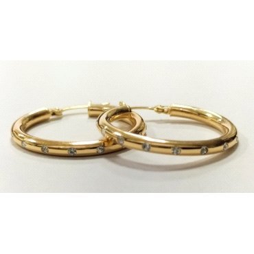 PENDIENTES ARO ORO AMARILLO PIEDRA                                    