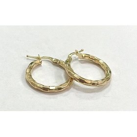 PENDIENTES ARO ORO AMARILLO GRABADA                                   