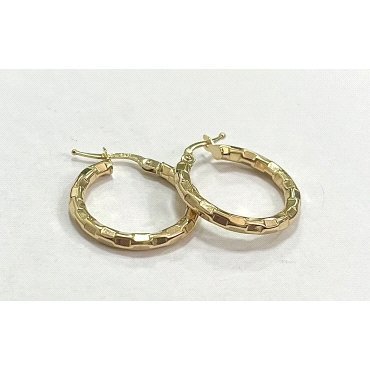 PENDIENTES ARO ORO AMARILLO GRABADA                                   