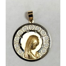 MEDALLAS ORO BICOLOR PIEDRA                                           
