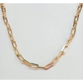 GARGANTILLA ORO AMARILLO PIEDRA ESLABONES                             