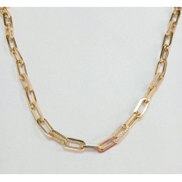 GARGANTILLA ORO AMARILLO PIEDRA ESLABONES                             