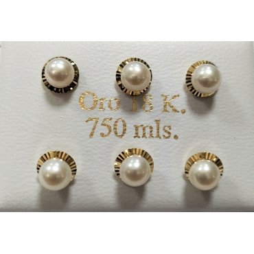 PENDIENTES NIÑA ORO AMARILLO PERLA                                    