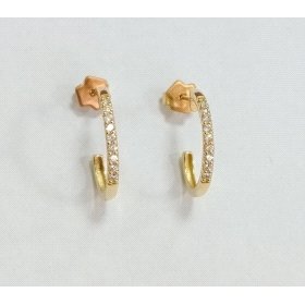 PENDIENTES  MEDIO ARO ORO AMARILLO PIEDRA                             