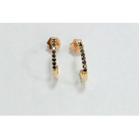 PENDIENTES  MEDIO ARO ORO AMARILLO PIEDRA                             