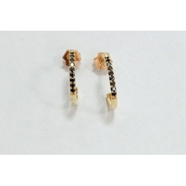PENDIENTES  MEDIO ARO ORO AMARILLO PIEDRA                             