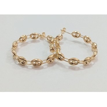 PENDIENTES ARO ORO AMARILLO BARCO                                     