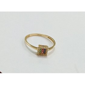 SORTIJA O.A CABEZA CUADRADA  CON CZ COLORES                           