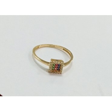 SORTIJA O.A CABEZA CUADRADA  CON CZ COLORES                           