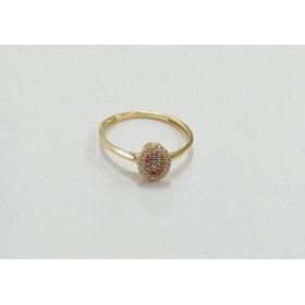 SORTIJA O.A CABEZA OVAL CON CZ DE COLORES Y PIEDRAS                   