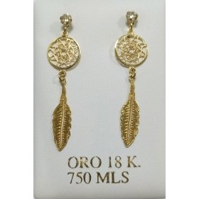 PENDIENTES ORO AMARILLO PIEDRA                                        