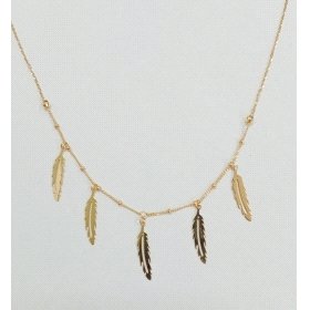 GARGANTILLA ORO AMARILLO PLUMAS                                       