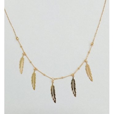 GARGANTILLA ORO AMARILLO PLUMAS                                       