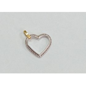COLGANTE ORO BICOLOR PIEDRA CORAZON                                   