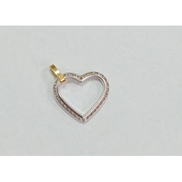 COLGANTE ORO BICOLOR PIEDRA CORAZON                                   