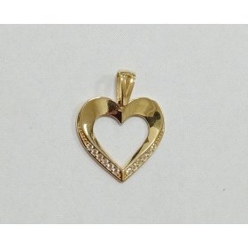 COLGANTE ORO AMARILLO PIEDRA CORAZON                                  