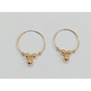 PENDIENTES ARO ORO AMARILLO TUBO                                      