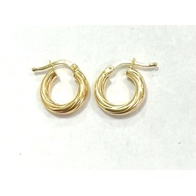 PENDIENTES ARO ORO AMARILLO GRABADA                                   