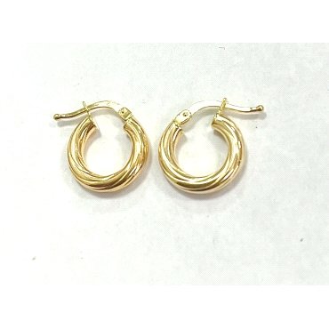 PENDIENTES ARO ORO AMARILLO GRABADA                                   