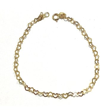 PULSERA SRA. ORO AMARILLO CORAZONES ENLAZADOS                         