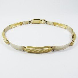 PULSERAS CABALLERO ORO BICOLOR ITALIANO