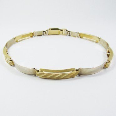PULSERAS CABALLERO ORO BICOLOR ITALIANO