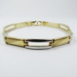 PULSERAS CABALLERO ORO BICOLOR ITALIANO