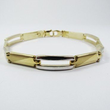PULSERAS CABALLERO ORO BICOLOR ITALIANO