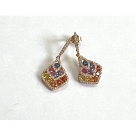 PENDIENTES ORO ROSA  CON BR 0.56 CCT 1.68                             