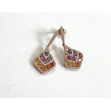 PENDIENTES ORO ROSA  CON BR 0.56 CCT 1.68                             